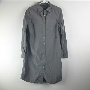 Lands End Shirt Dress Gray Womens Size 10 Cotton